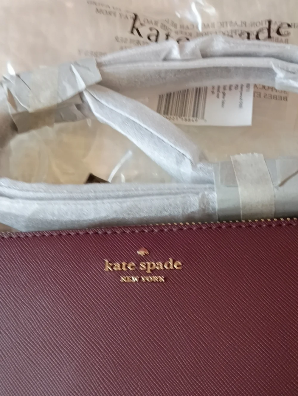 KATE SPADE burgundy crossbody w/ pink glitter panel NEW WITH TAGS $279 Nordstrom